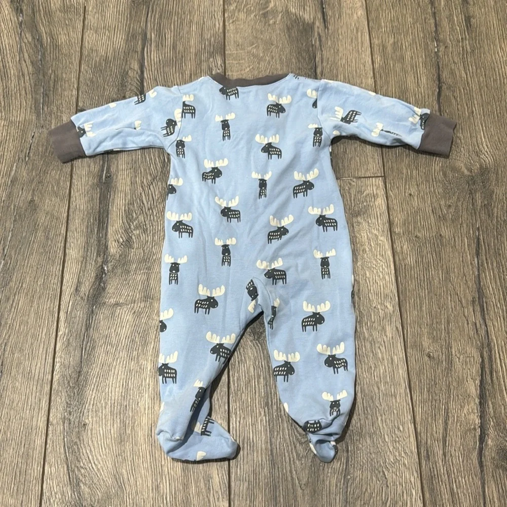 • Kissy Love By Kissy Kissy • Boy's Moose Tracks One Piece Footie Pajamas Blue